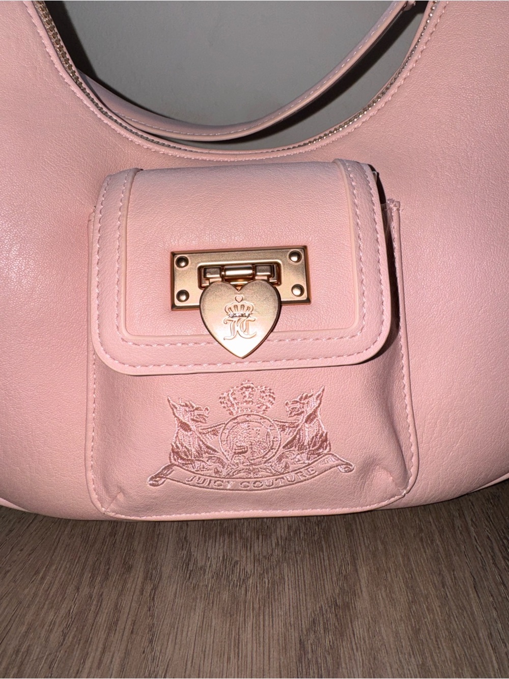 Pink Leather Juicy Couture Hobo Bag with Gold Hardware - Picture 3 of 3